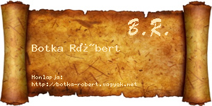 Botka Róbert névjegykártya